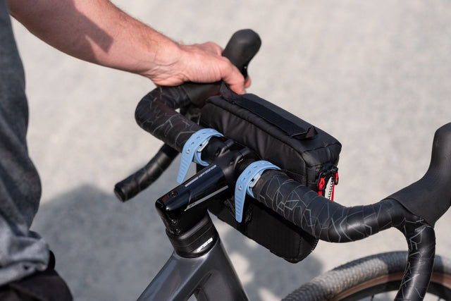 Two Wheel Gear - Handlebar Bag - Black - mounting straps on bicycle