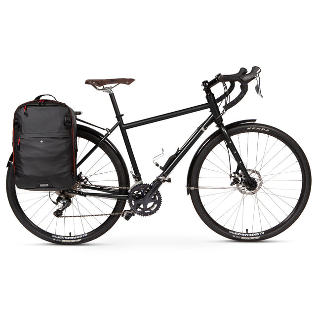 Two Wheel Gear - Pannier Backpack PLUS - Black Ripstop - Bag on Bike Full