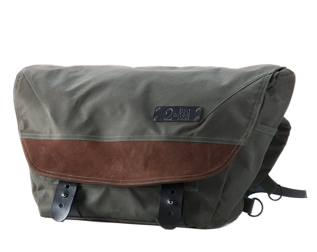 The Heath Waxed Canvas Messenger Bag - Olive , Bags - Two Wheel Gear, Two Wheel Gear - 1 (335393761)