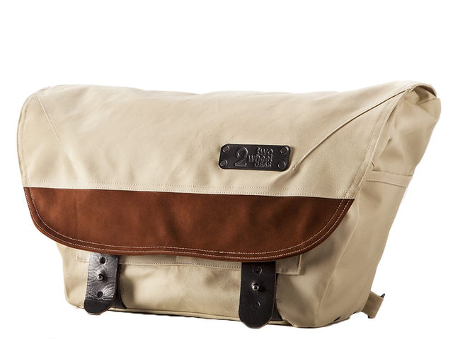 The Heath Waxed Canvas Messenger Bag - Stone White , Bags - Two Wheel Gear, Two Wheel Gear - 1 (335394053)